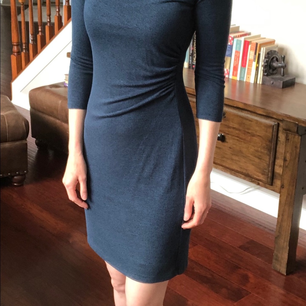 Ann Taylor LOFT Peacock Blue semi fitted dress